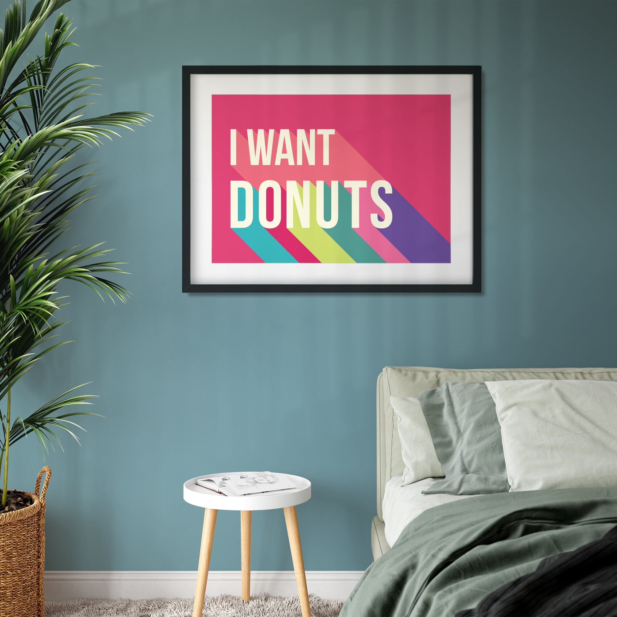 I Want Donuts Colourful Giclee Print-Betsy Benn