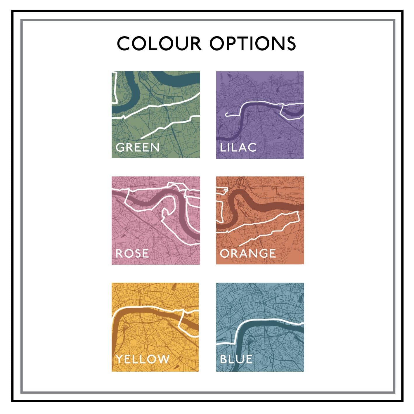 Colour option chart for the print