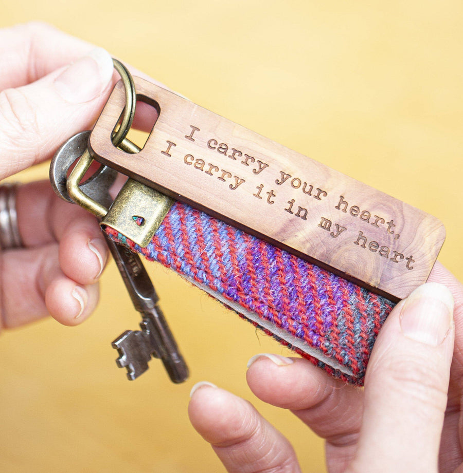 Keyring - Harris Tweed Personalised Message Keyring-Keyring-Betsy Benn