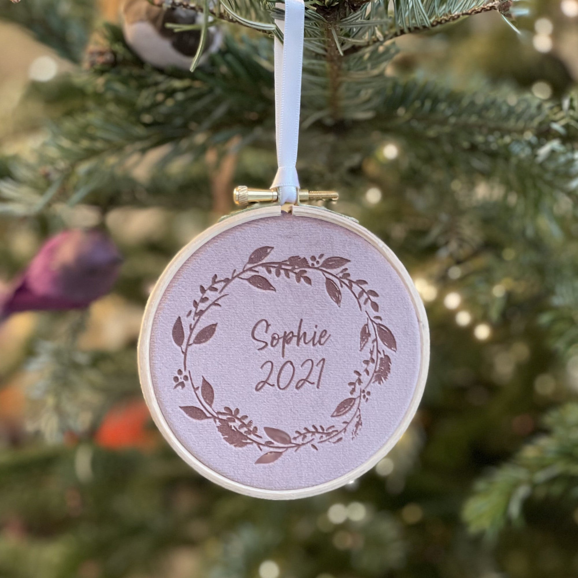 Personalised Wreath Christmas Tree Ornament-Betsy Benn