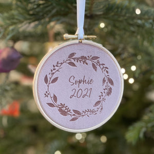 Personalised Wreath Christmas Tree Ornament-Betsy Benn