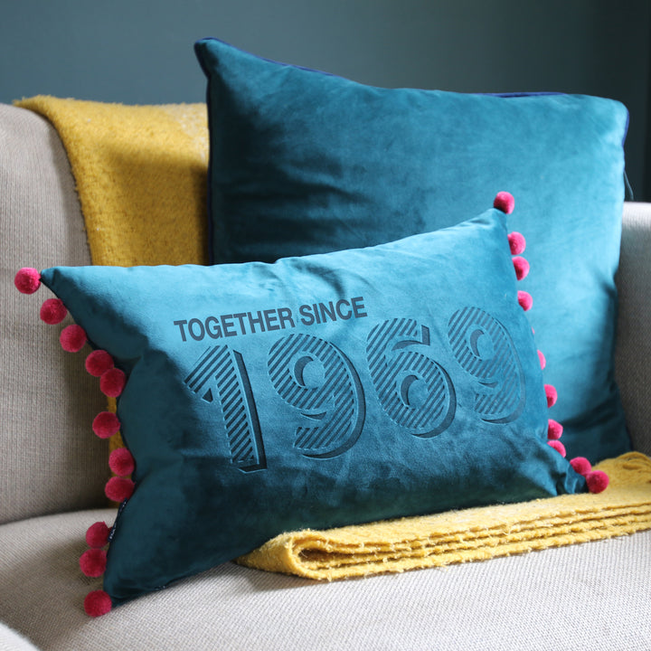Personalised Couples Anniversary Velvet Cushion