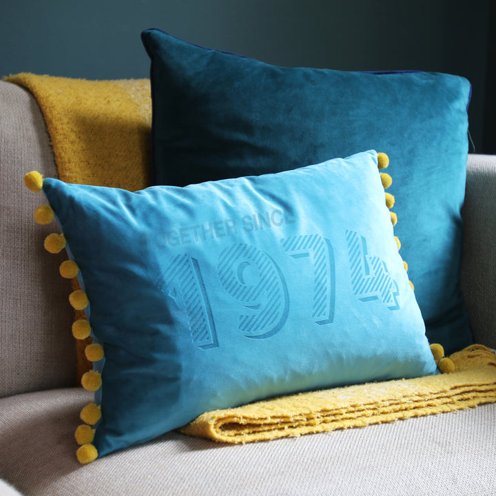 Personalised Couples Anniversary Velvet Cushion