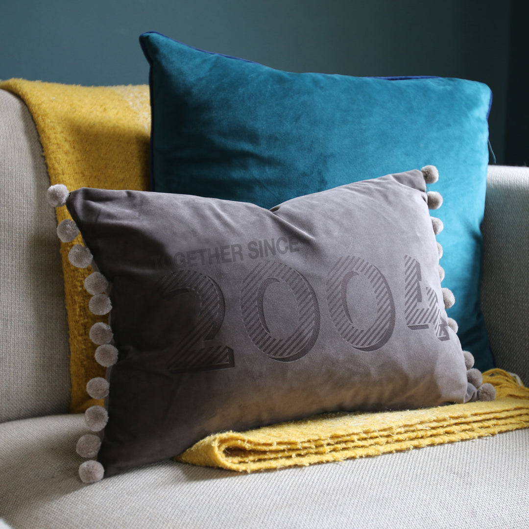 Personalised Couples Anniversary Velvet Cushion