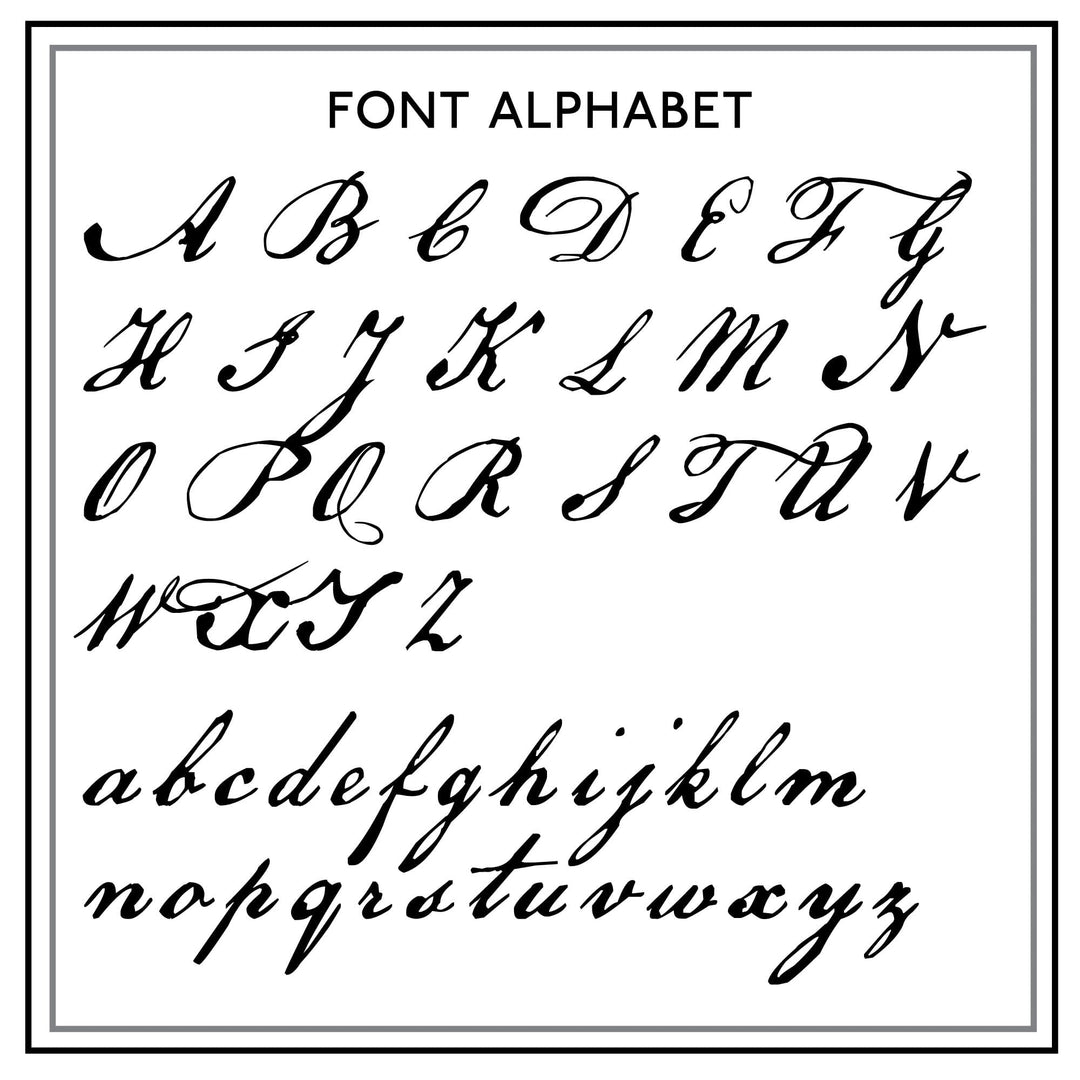 An image of a "Marina Script" alphabet, showcasing both uppercase and lowercase letters.