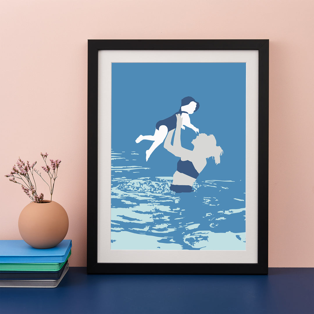 Mummy & Me Silhouette Modern Art Print