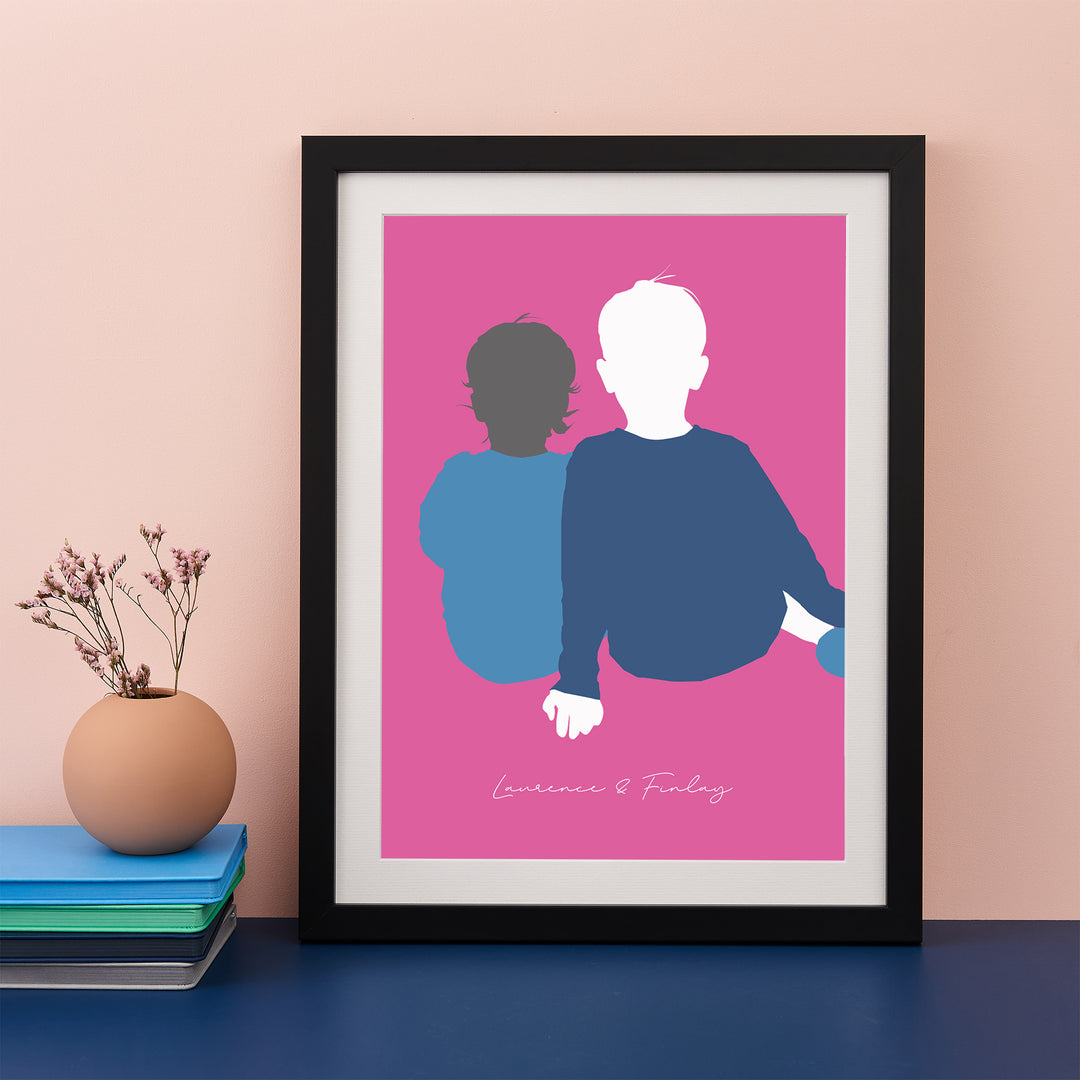 Mummy & Me Silhouette Modern Art Print