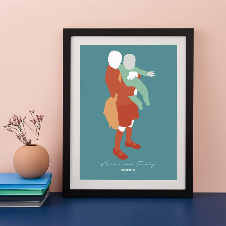Mummy & Me Silhouette Modern Art Print