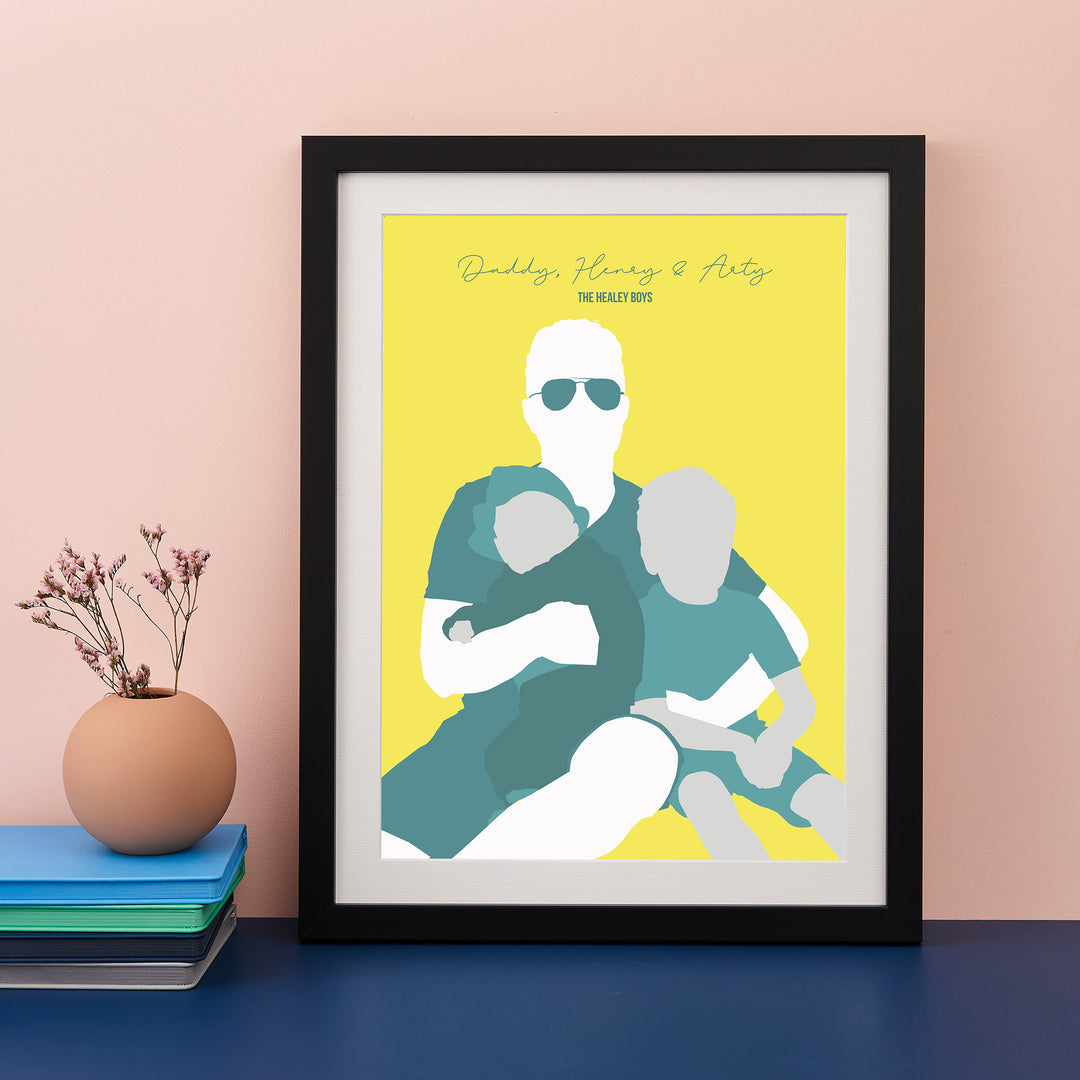 Daddy & Me Silhouette Modern Art Print