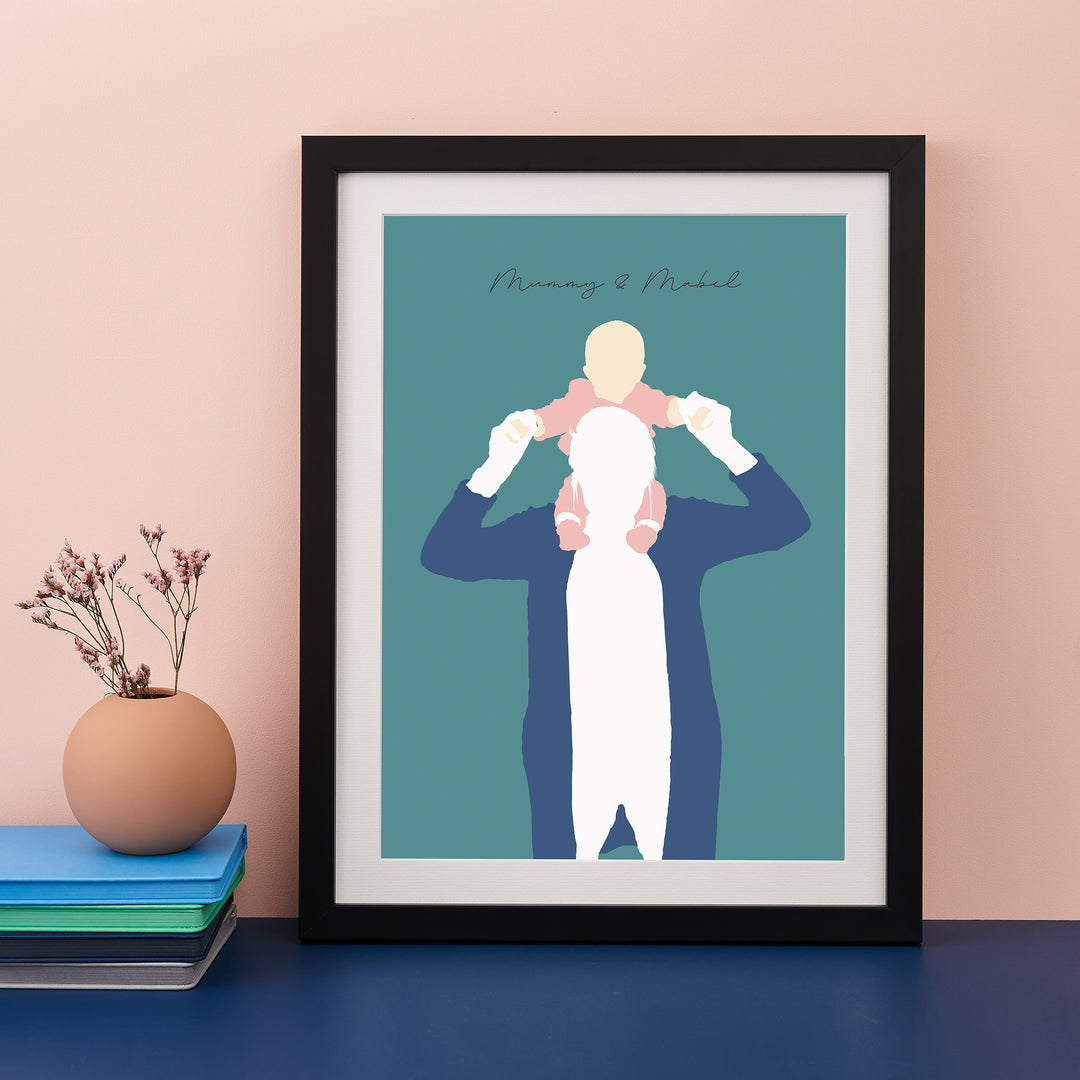 Daddy & Me Silhouette Modern Art Print
