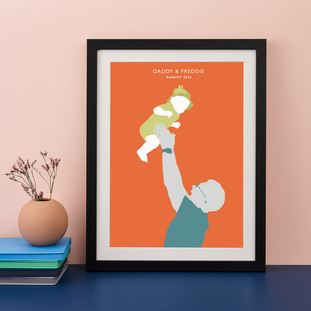 Daddy & Me Silhouette Modern Art Print