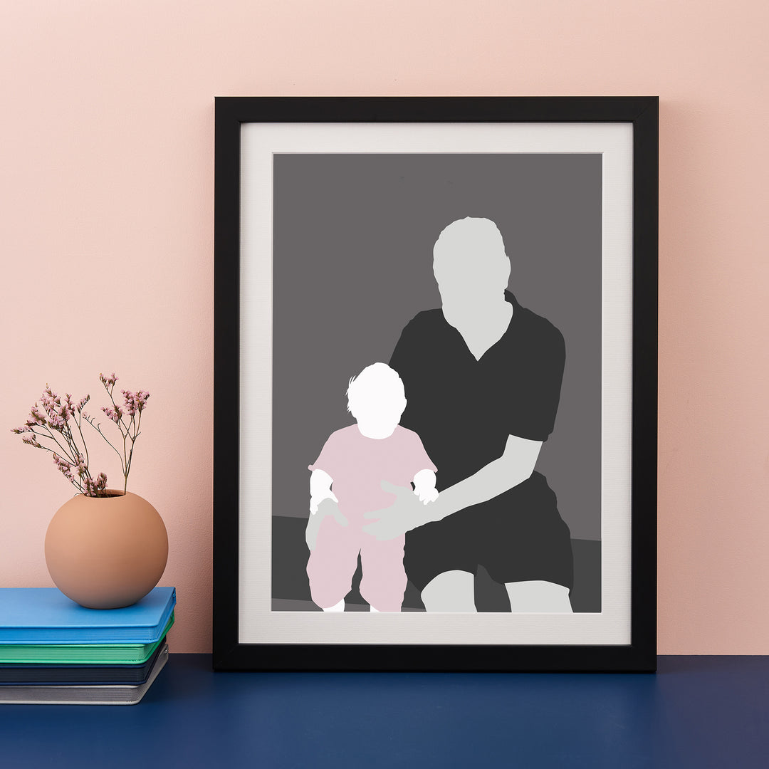 Daddy & Me Silhouette Modern Art Print