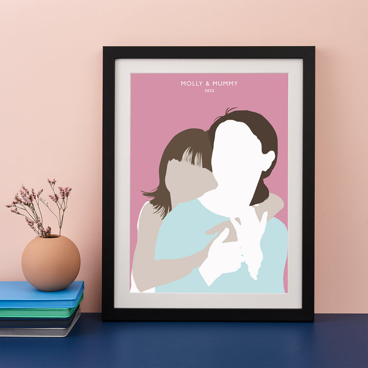 Mummy & Me Silhouette Modern Art Print