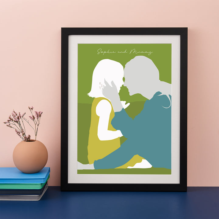 Mummy & Me Silhouette Modern Art Print