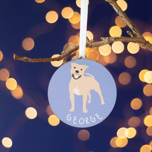 Staffie Personalised Dog Christmas Tree Decoration