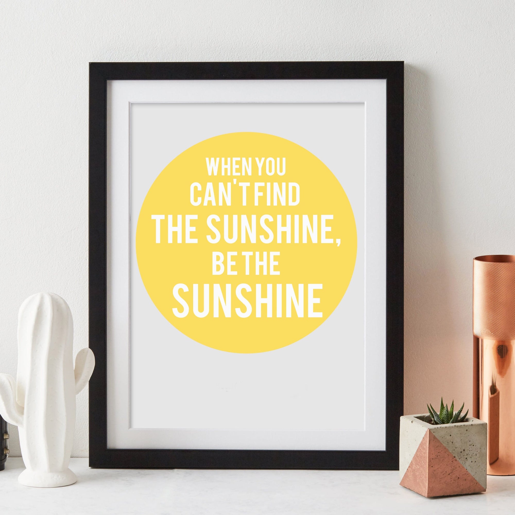  framed print with personalised text on a coloured circle