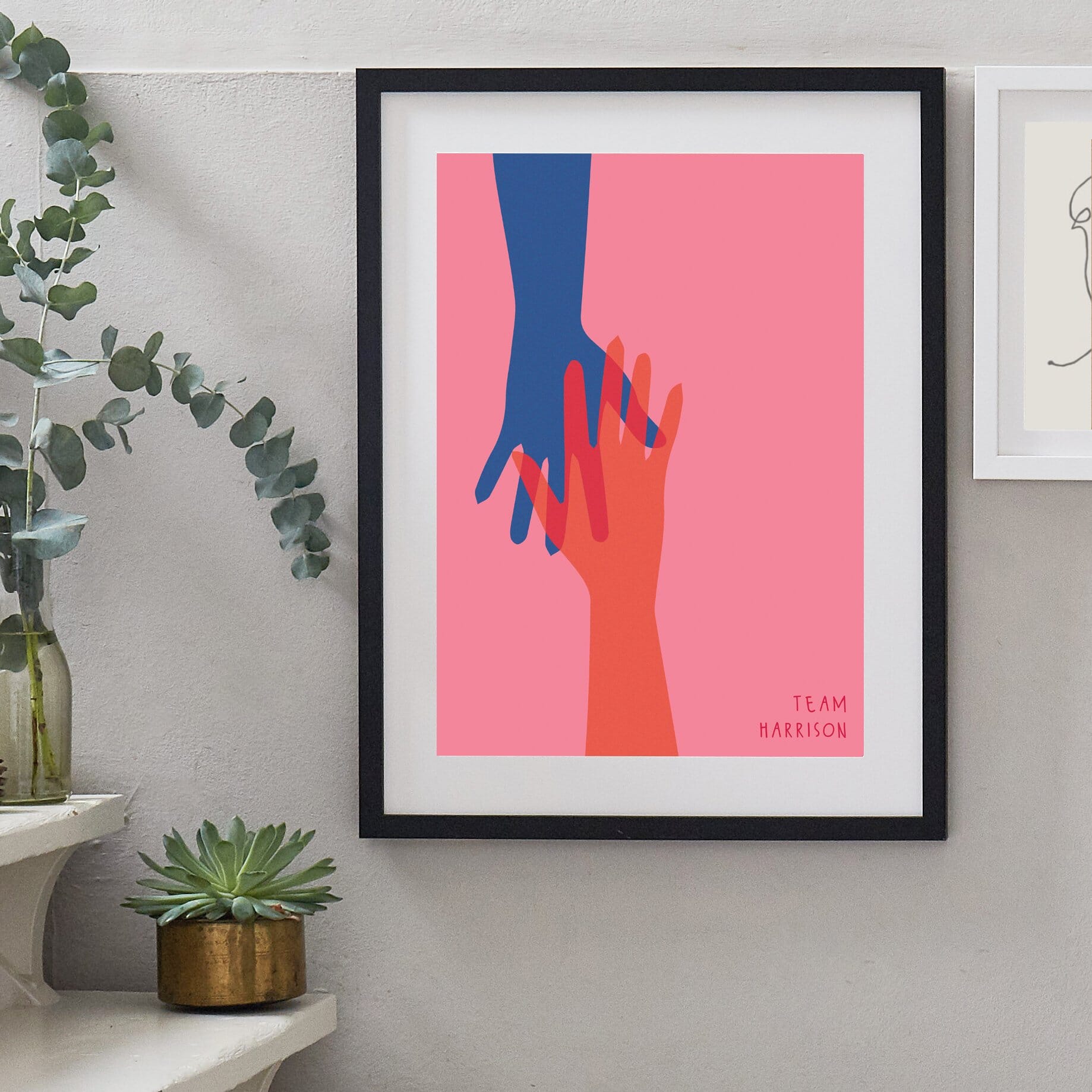 Holding Hands Personalised Couples Anniversary Print-Print-Betsy Benn