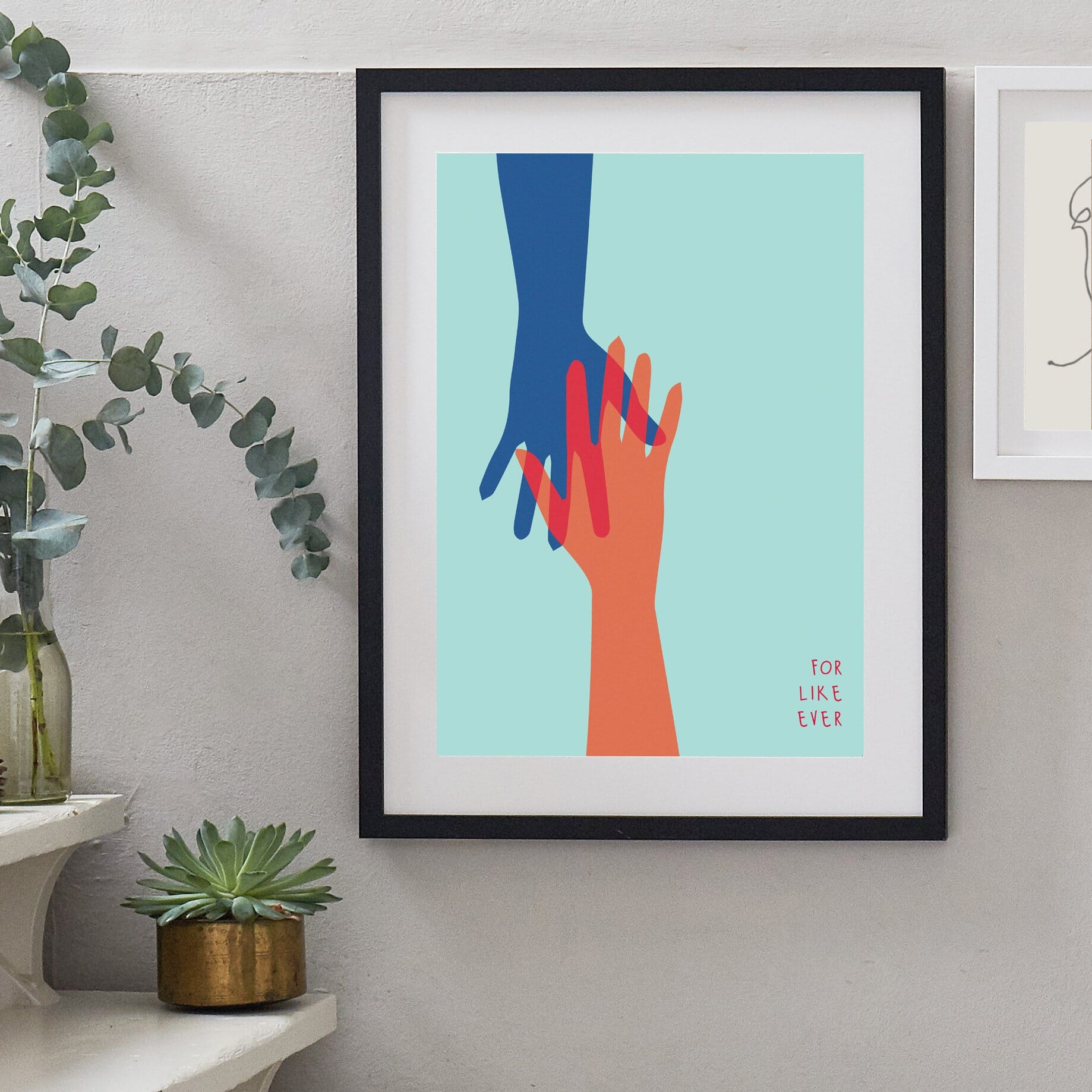 Holding Hands Personalised Couples Anniversary Print-Print-Betsy Benn