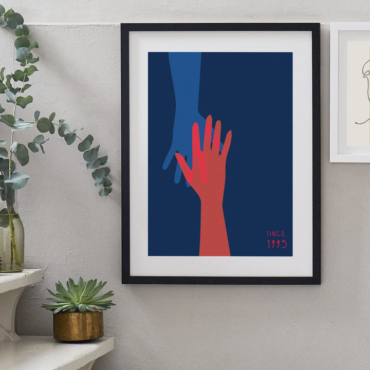 Holding Hands Personalised Couples Anniversary Print-Print-Betsy Benn