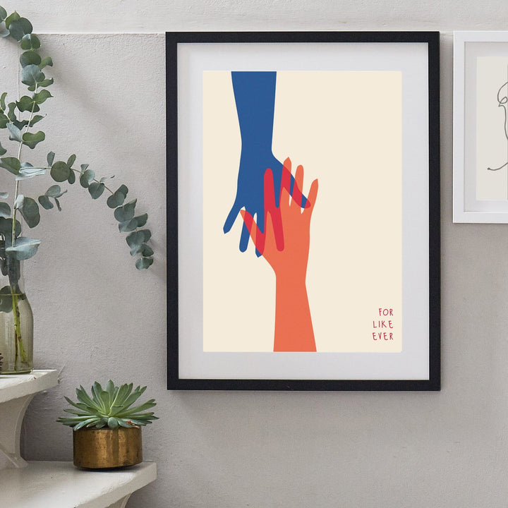 Holding Hands Personalised Couples Anniversary Print-Print-Betsy Benn