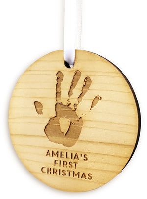 Personalised Handprint Christmas Tree Bauble