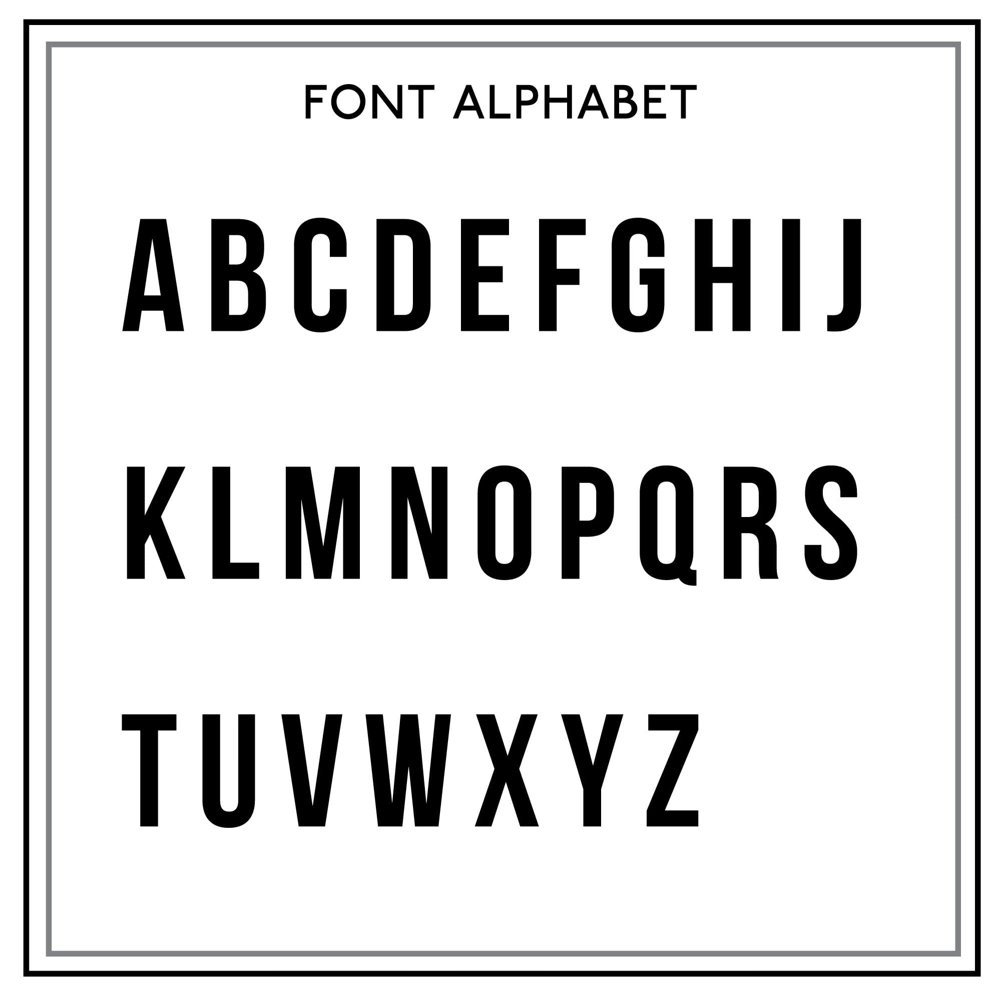 Image showing the block font used for the engraving