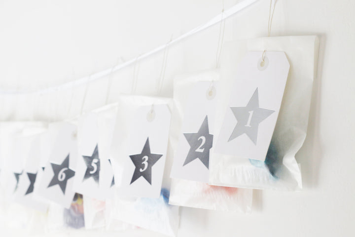 Silver Star Advent Calendar Tags-Decoration-Betsy Benn