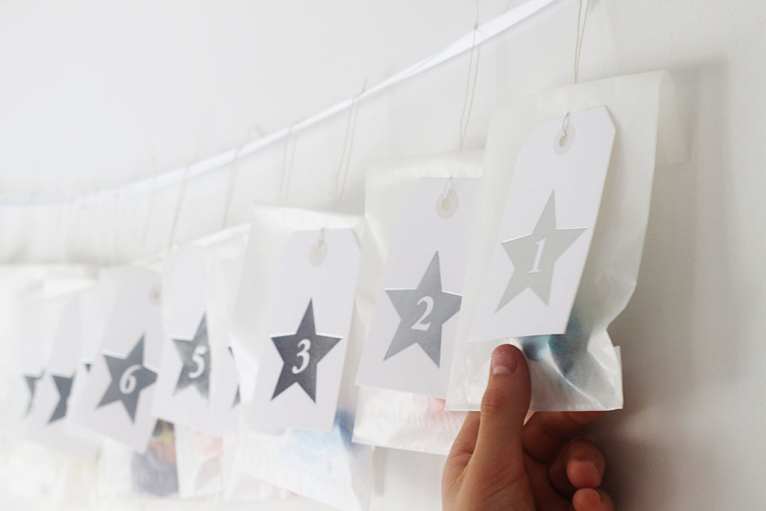 Silver Star Advent Calendar Tags-Decoration-Betsy Benn