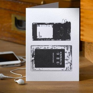 Pack of Two MP3 Player Greetings Cards  Card - Betsy Benn