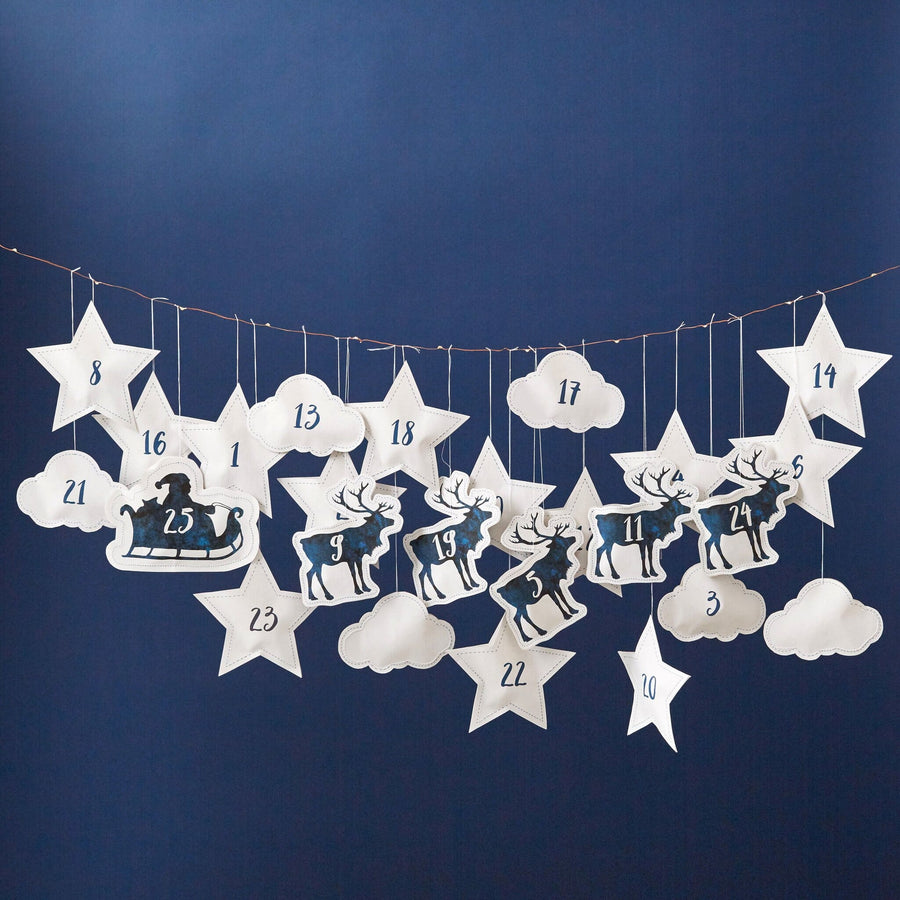 Santa And Reindeer Hanging Advent Calendar  Decoration - Betsy Benn