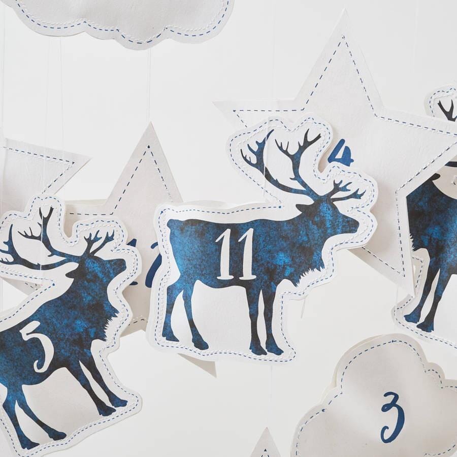 Santa And Reindeer Hanging Advent Calendar  Decoration - Betsy Benn