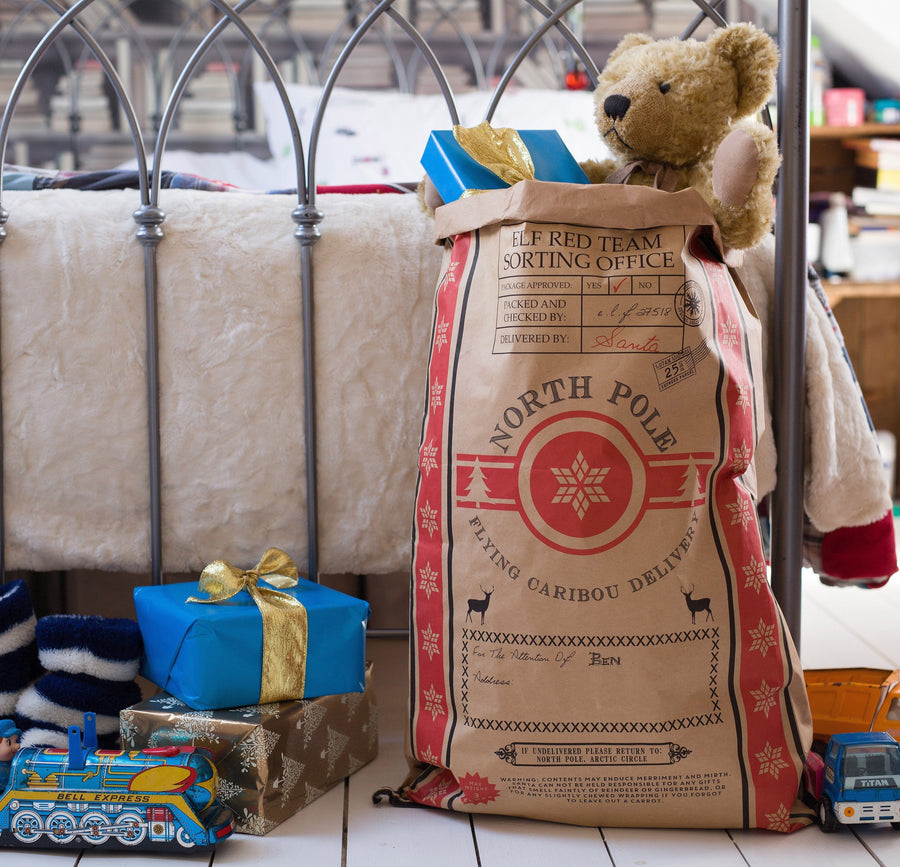 The Best Santa Sack Ever Kraft Christmas Sack  Decoration - Betsy Benn