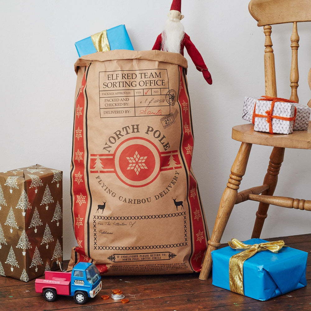 The Best Santa Sack Ever Kraft Christmas Sack  Decoration - Betsy Benn