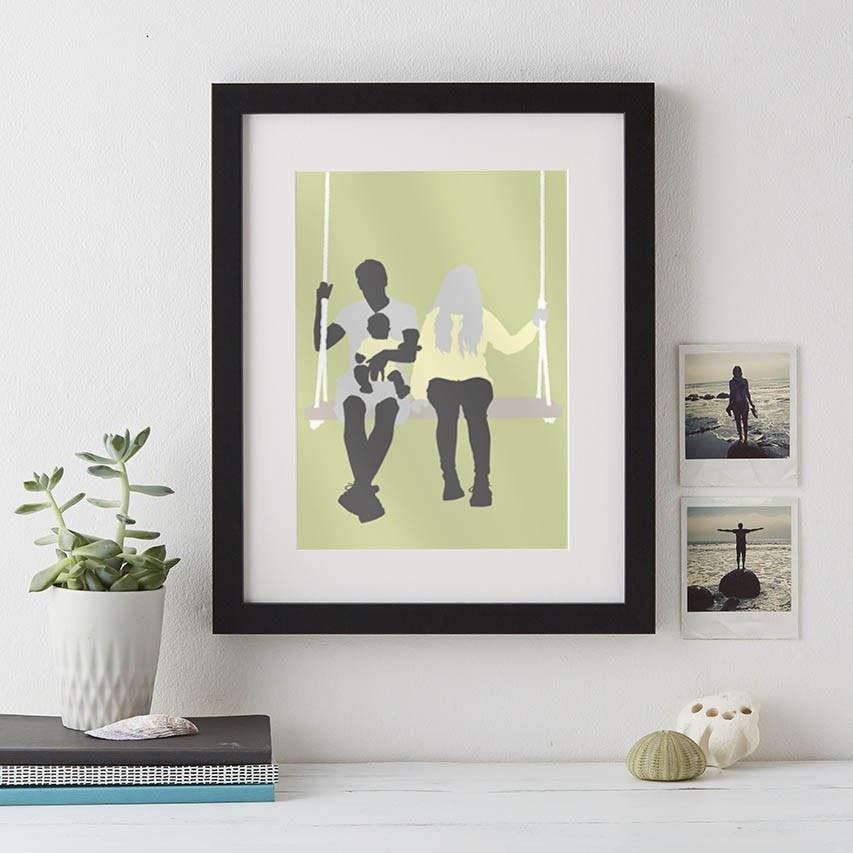 Family Silhouette Modern Art  Print - Betsy Benn