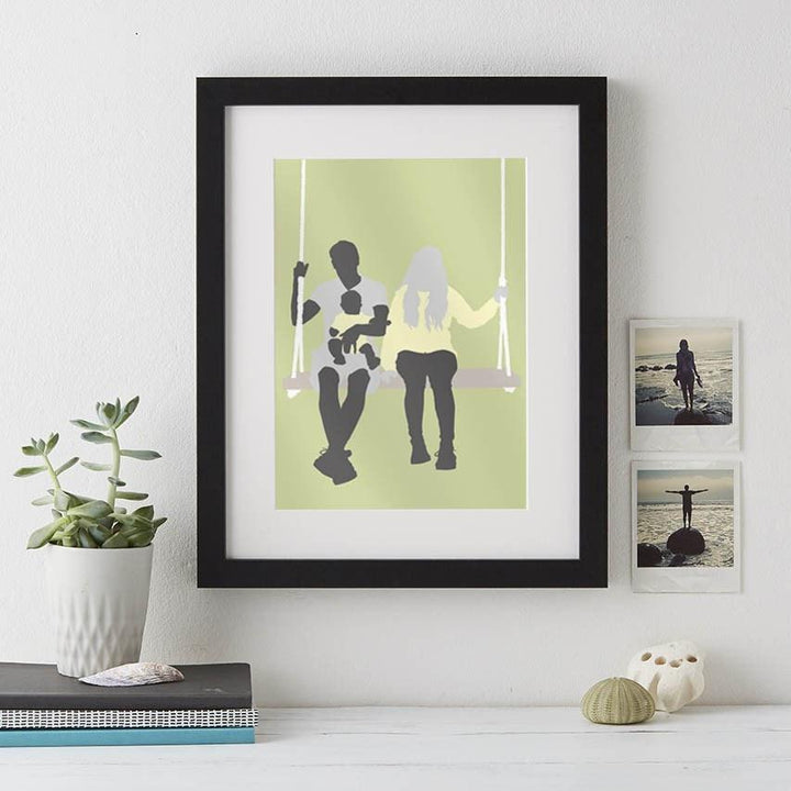 Family Silhouette Modern Art  Print - Betsy Benn