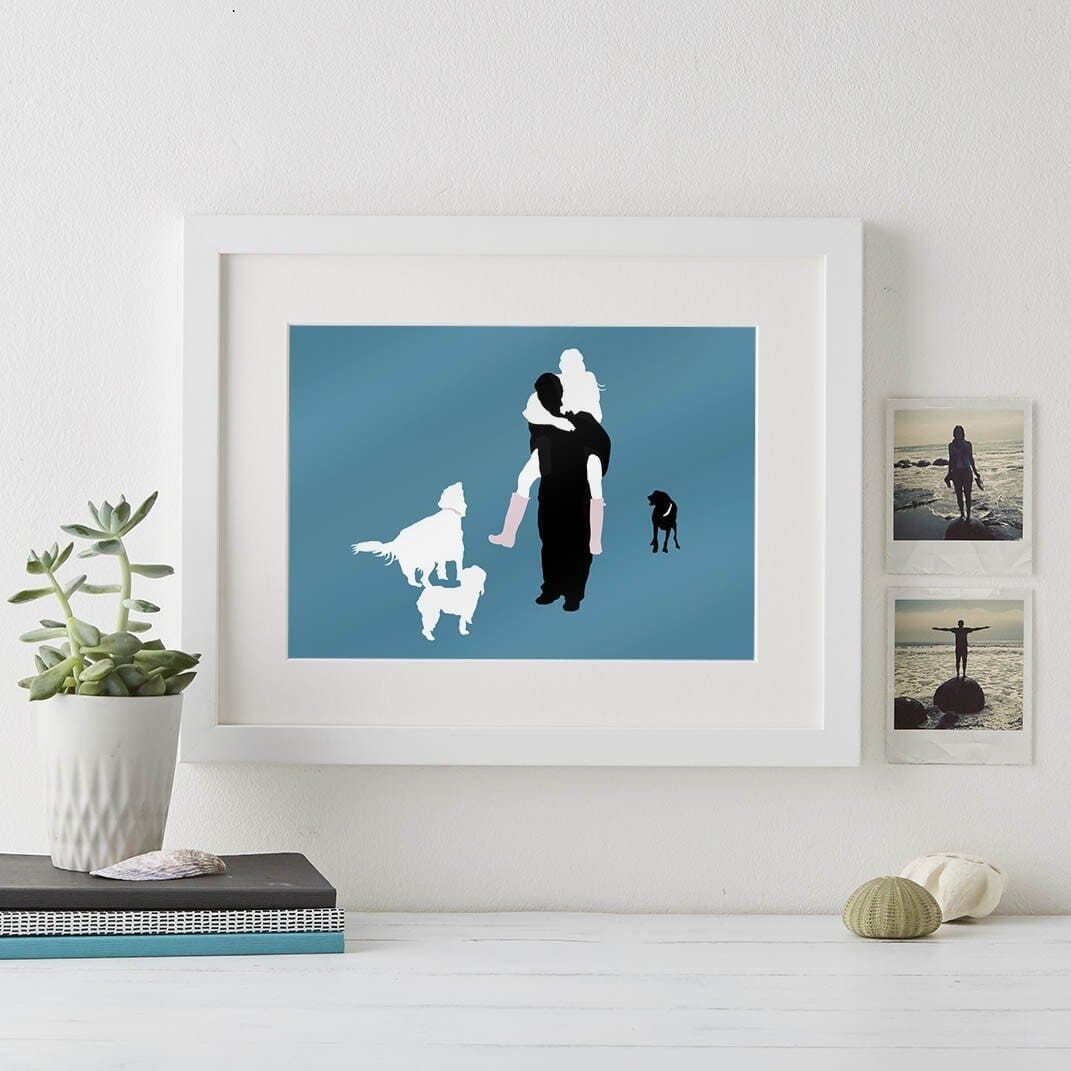 Family Silhouette Modern Art  Print - Betsy Benn