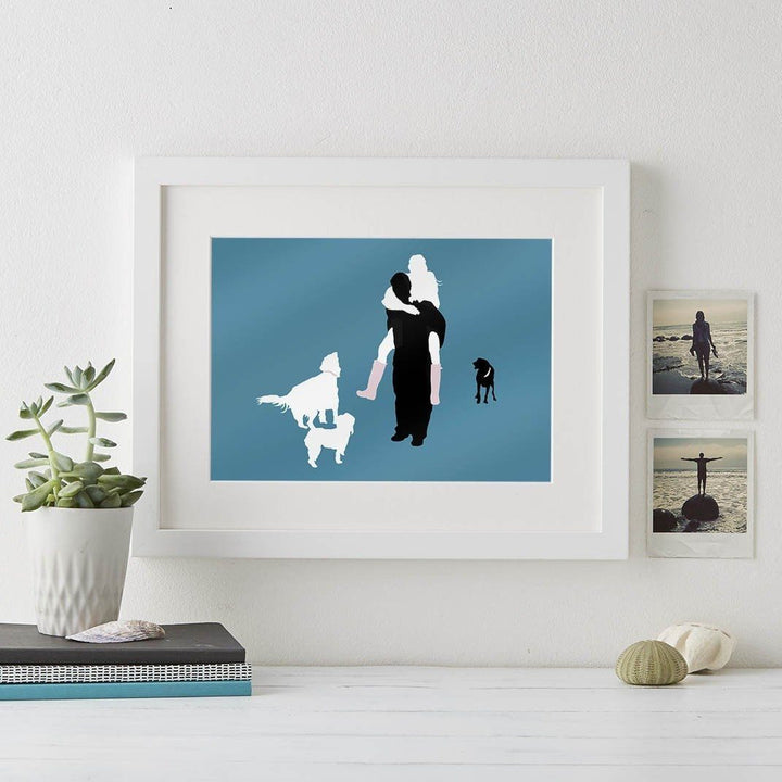 Family Silhouette Modern Art  Print - Betsy Benn