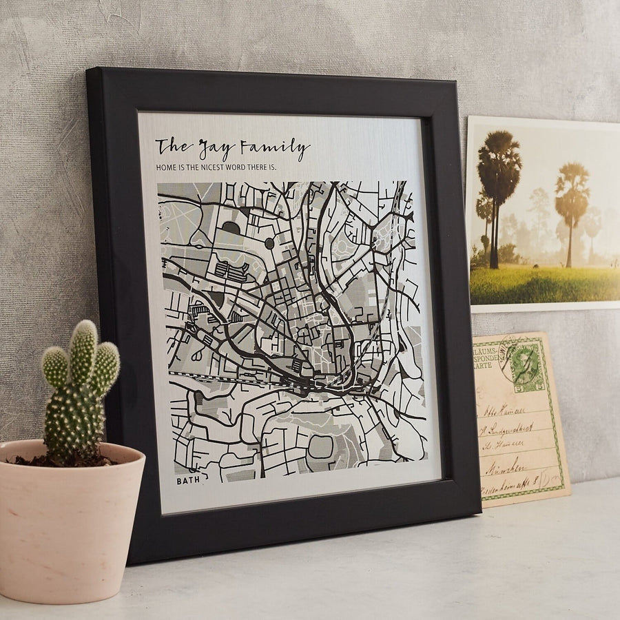 Favourite Place Metallic Map Artwork  Print - Betsy Benn