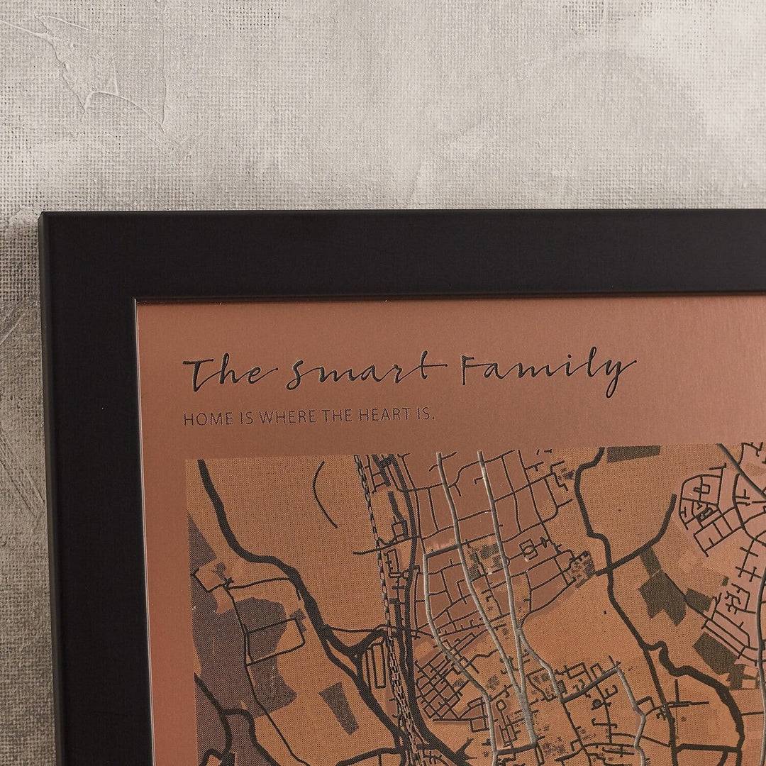 Favourite Place Metallic Map Artwork  Print - Betsy Benn