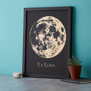 Full Moon Metallic Engraving  Print - Betsy Benn
