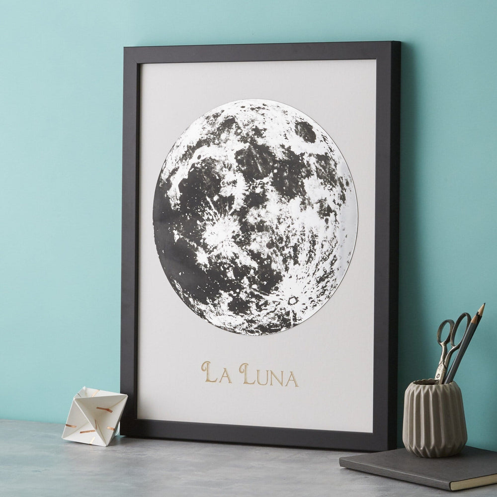 Full Moon Metallic Engraving  Print - Betsy Benn