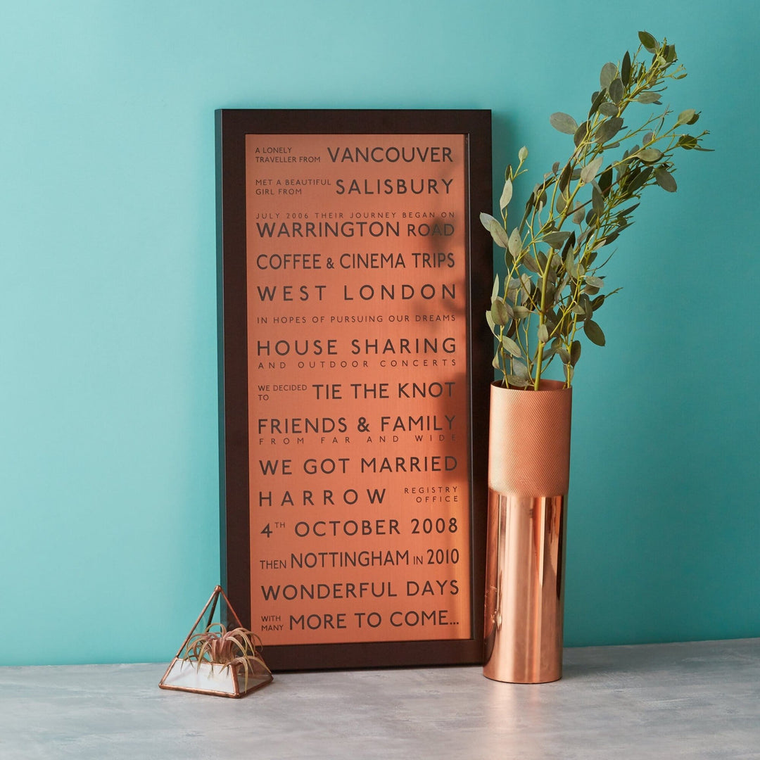 Metallic Personalised Destination Framed Print  Print - Betsy Benn