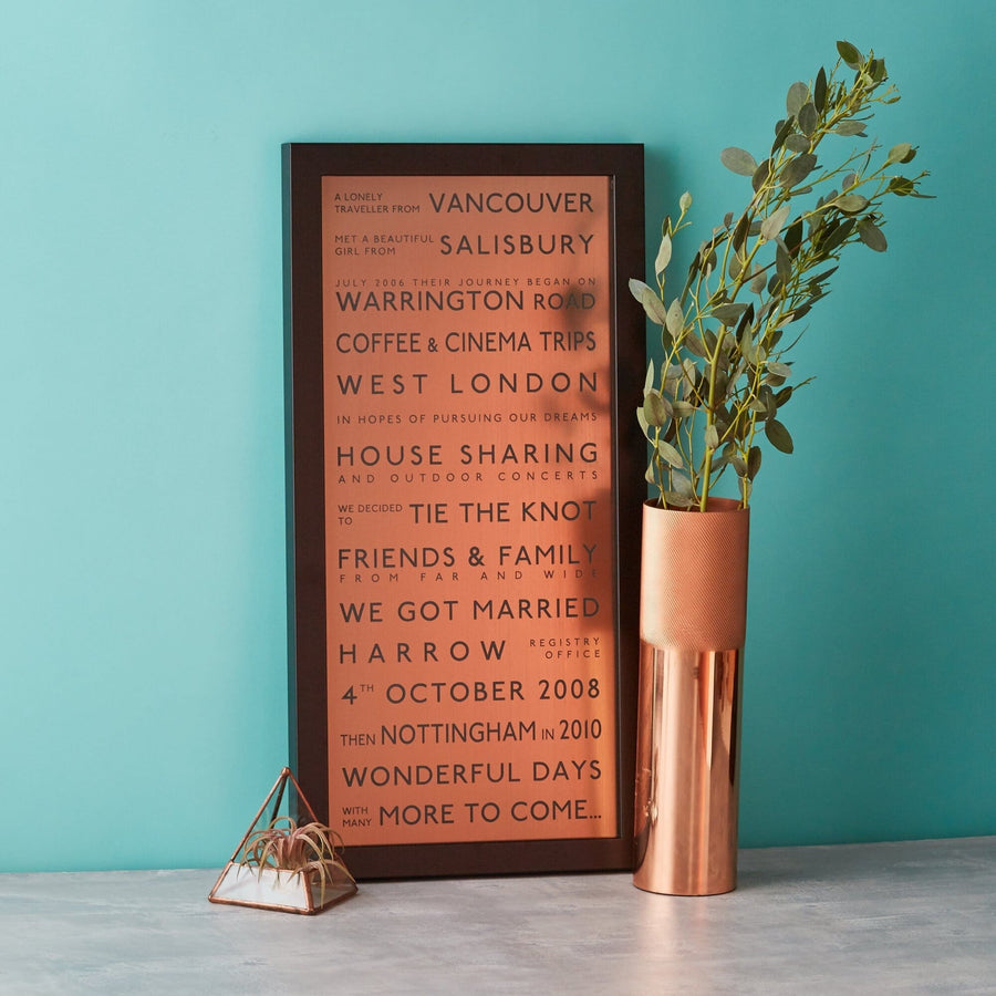 Metallic Personalised Destination Framed Print  Print - Betsy Benn