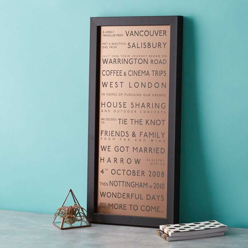 Metallic Personalised Destination Framed Print  Print - Betsy Benn