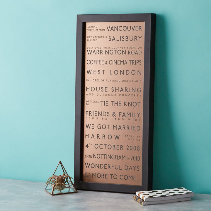 Metallic Personalised Destination Framed Print  Print - Betsy Benn