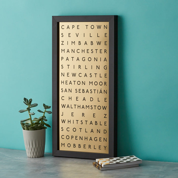 Metallic Personalised Destination Framed Print  Print - Betsy Benn