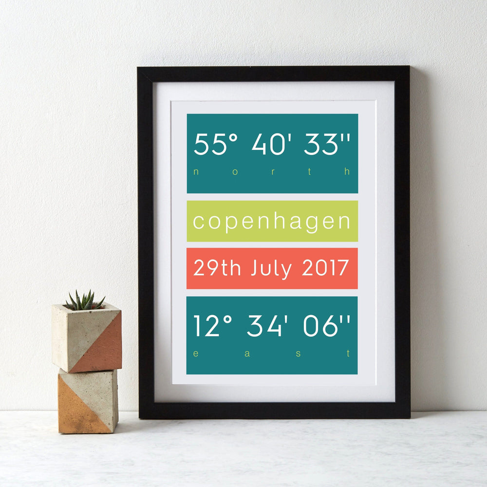 Favourite Place Coordinates Print  Print - Betsy Benn