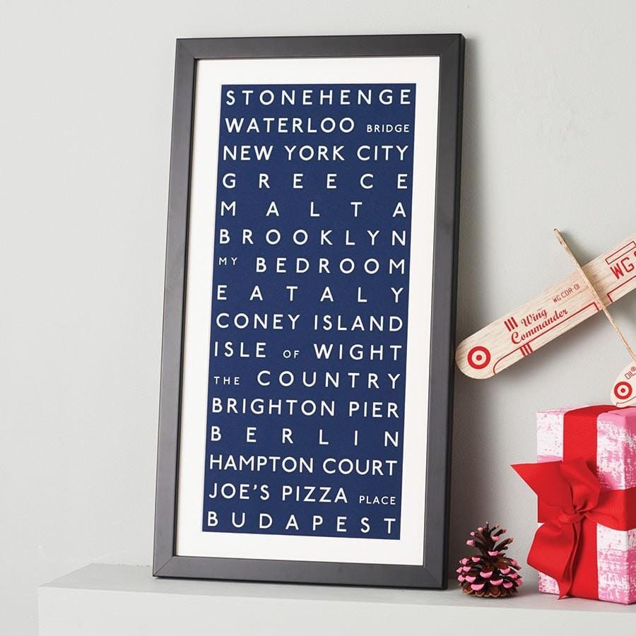 Personalised Destination Bus Blind Prints  Print - Betsy Benn