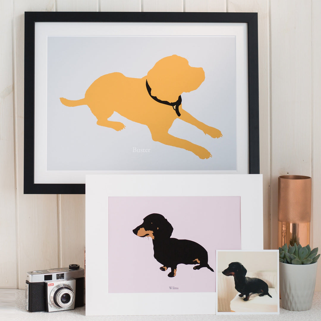 Pet Silhouette Modern Art Print  Print - Betsy Benn