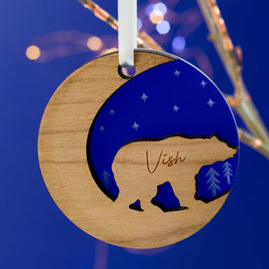 Starry Polar Bear Christmas Ornament-Betsy Benn
